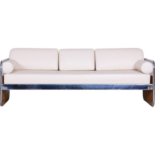 Vintage witte sofa van Gottwald, Tsjechië 1930