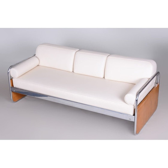 Image 1 of Vintage witte sofa van Gottwald, Tsjechië 1930