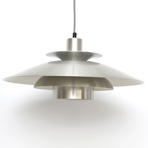 Vintage zilveren hanglamp, 1970