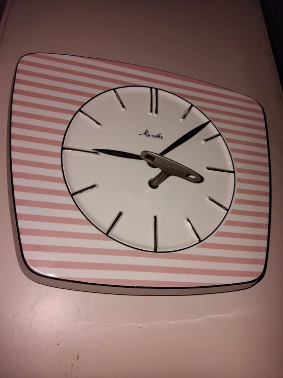 Image 1 of Horloge Design Mauthe Keramiek Wandklok Jaren '50