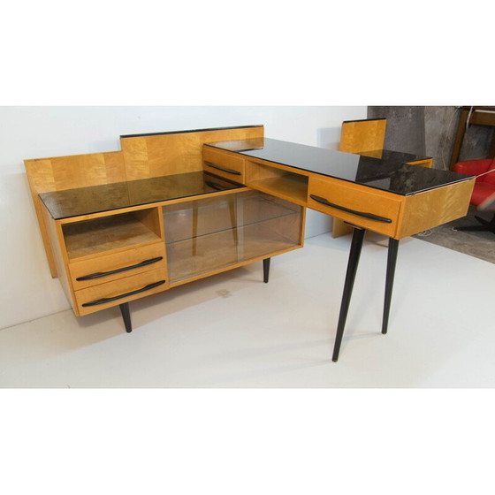 Image 1 of Modulaire vintage tafel, nachtkastje en ladekast van M. Pozar, jaren 1960