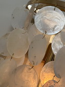 Wandlamp capiz schelpen lamp opaline goud frame 