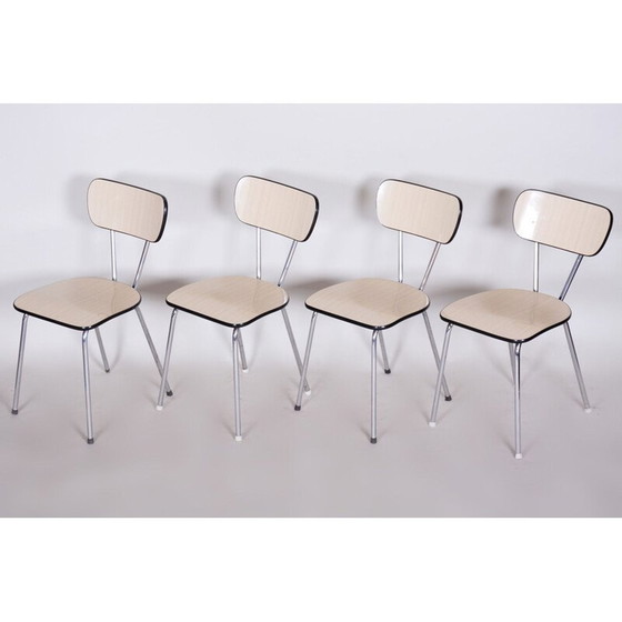 Image 1 of Set van 4 mid century stoelen in formica en chroom, jaren 1960