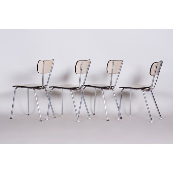 Image 1 of Set van 4 mid century stoelen in formica en chroom, jaren 1960