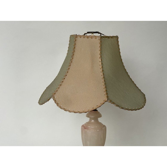 Image 1 of Vintage roze albasten lamp in pastelkleuren
