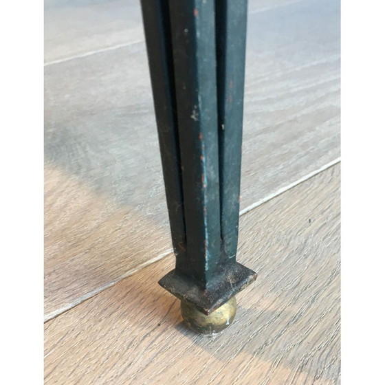 Image 1 of Vintage stalen salontafel met patina en vergulding, 1940