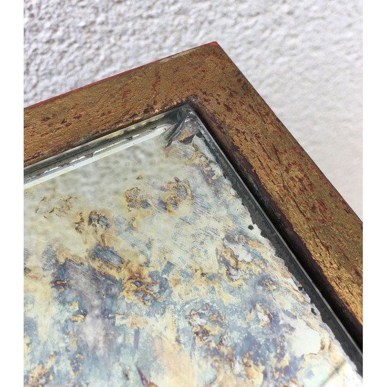 Image 1 of Vintage stalen salontafel met patina en vergulding, 1940