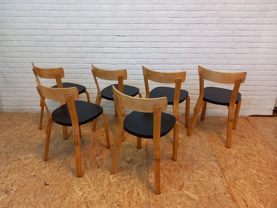 Image 1 of Set van 6 Alvar Aalto Nr. 69 stoelen Finmar