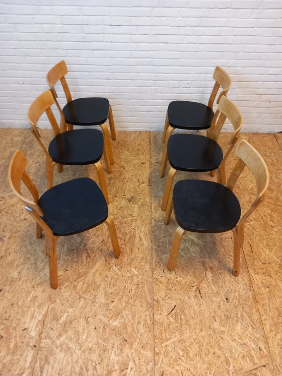 Image 1 of Set van 6 Alvar Aalto Nr. 69 stoelen Finmar