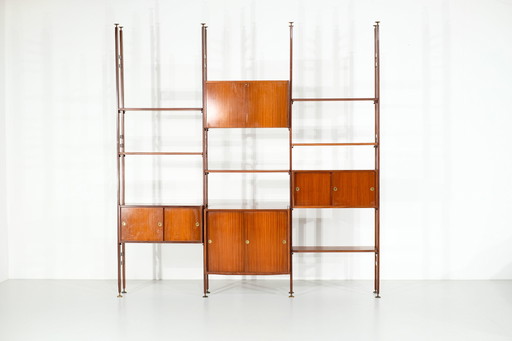 Vintage wandbibliotheek/wandkast in teak