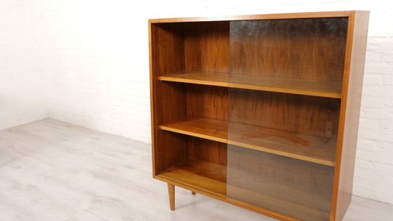 Image 1 of Vintage Boekenkast | Teak | Glazen Deuren | 100 Cm