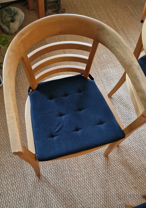 4x Vintage Eikenhouten Eetkamerstoelen