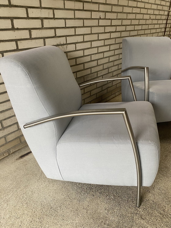 Image 1 of 2x Vintage industriële fauteuils