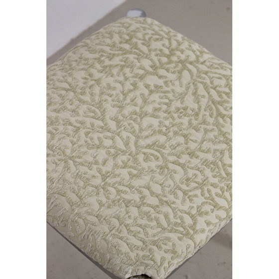 Image 1 of Vintage kruk in jacquard fluweel en verchroomd metaal voor Casamance