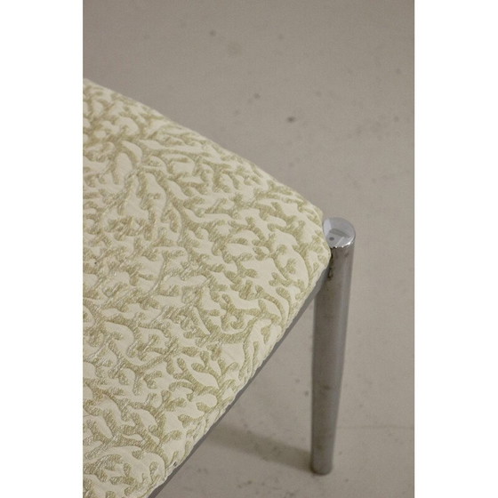 Image 1 of Vintage kruk in jacquard fluweel en verchroomd metaal voor Casamance