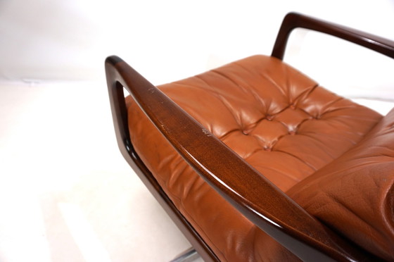 Image 1 of Eugen Schmidt Lederen Loungestoel Voor Soloform, 1960