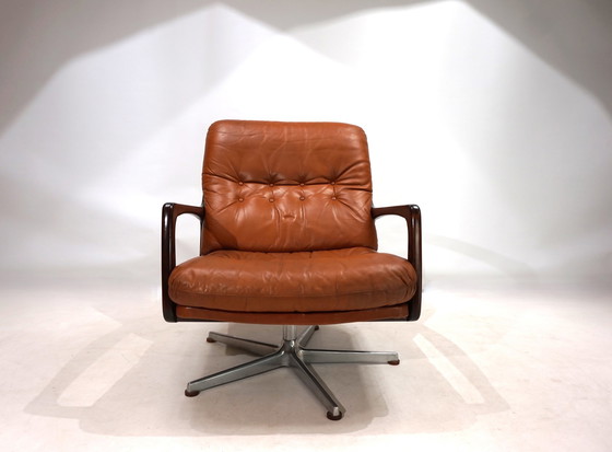 Image 1 of Eugen Schmidt Lederen Loungestoel Voor Soloform, 1960