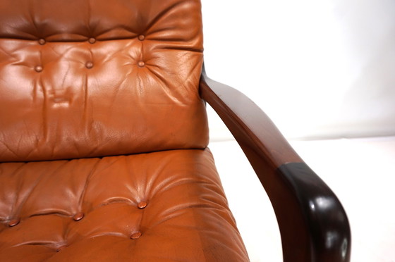Image 1 of Eugen Schmidt Lederen Loungestoel Voor Soloform, 1960