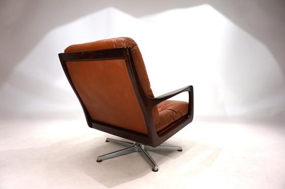 Image 1 of Eugen Schmidt Lederen Loungestoel Voor Soloform, 1960