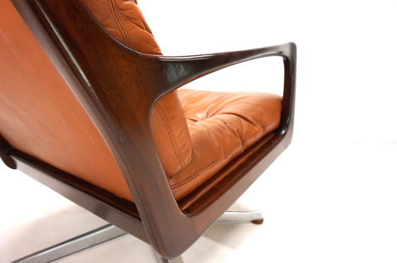 Image 1 of Eugen Schmidt Lederen Loungestoel Voor Soloform, 1960