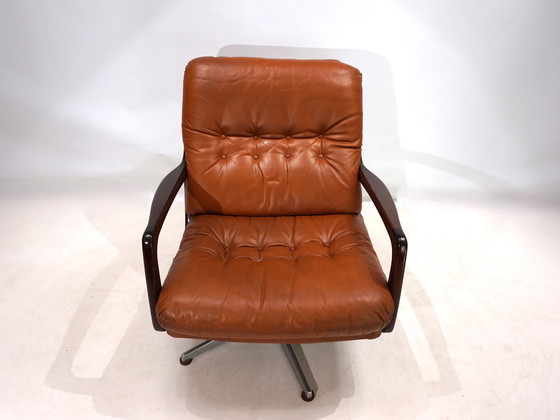 Image 1 of Eugen Schmidt Lederen Loungestoel Voor Soloform, 1960