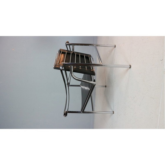 Image 1 of Vintage model LC1 fauteuil in chroomstaal en zwart leer voor Cassina, Italië 1970