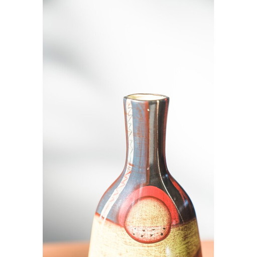 Vintage handbeschilderde terracotta vazen, 1970-1980