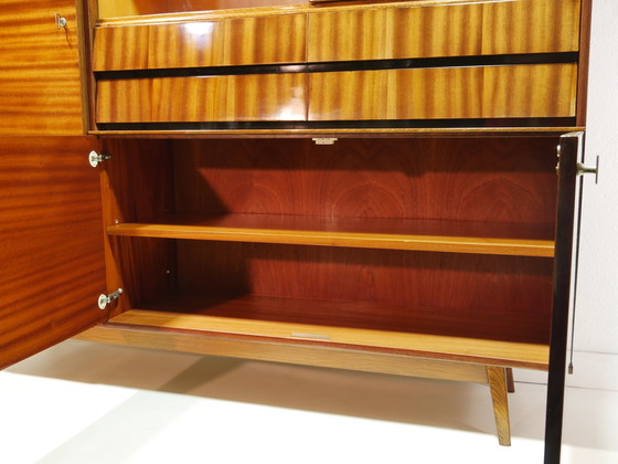 Image 1 of Vintage highboard met barvak, woonkamerkast, jaren 60, Tsjechië