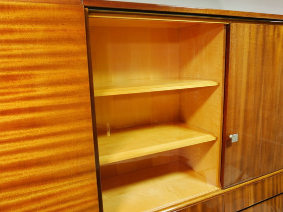 Image 1 of Vintage highboard met barvak, woonkamerkast, jaren 60, Tsjechië