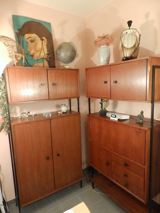 Image 1 of 2x Vintage Modulair Meubilair Mdk Teak