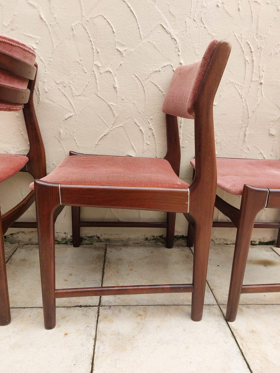 Image 1 of 4 X Mid-Century Rosewood Erik Buch Dining Chairs