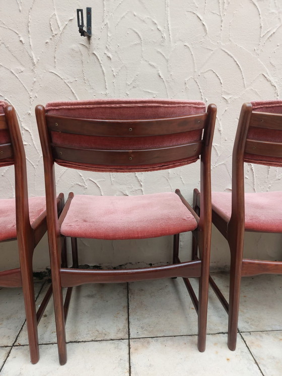 Image 1 of 4 X Mid-Century Rosewood Erik Buch Dining Chairs