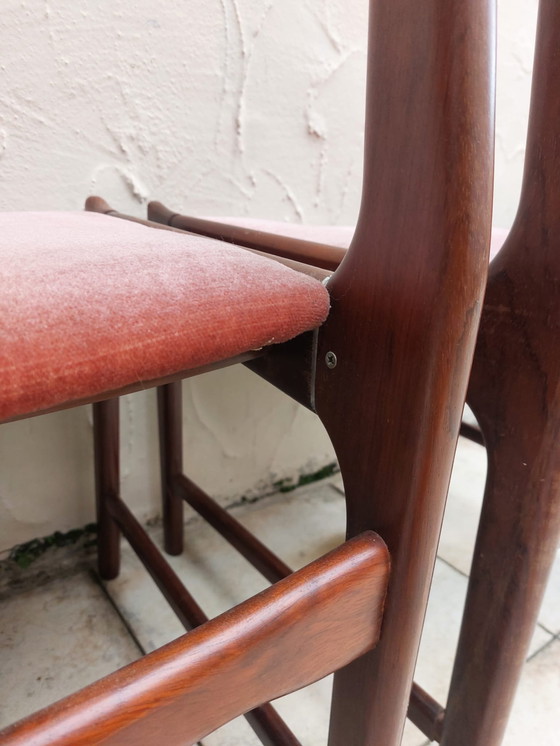 Image 1 of 4 X Mid-Century Rosewood Erik Buch Dining Chairs