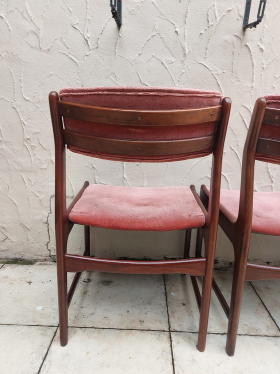 Image 1 of 4 X Mid-Century Rosewood Erik Buch Dining Chairs