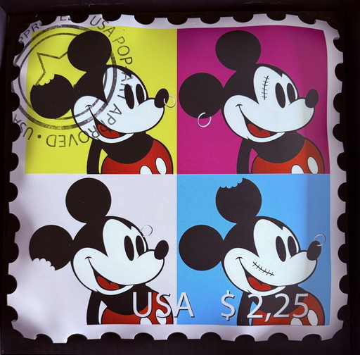 Ad Van Hassel: “Luxury Art Stamp, Hommage To Mickey Mouse”. 