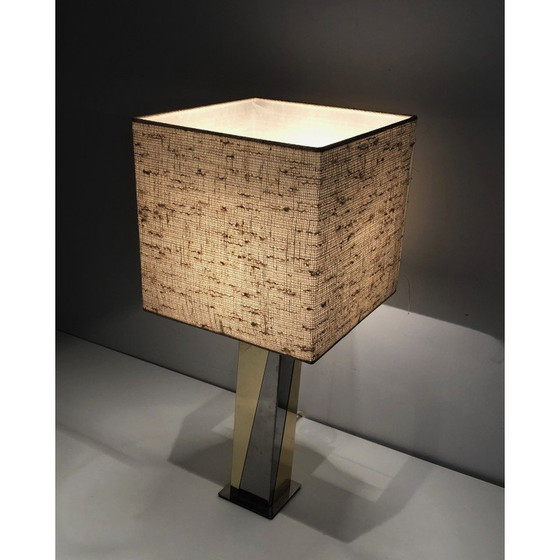 Image 1 of Vintage lamp in chroom en goudmetaal, 1970