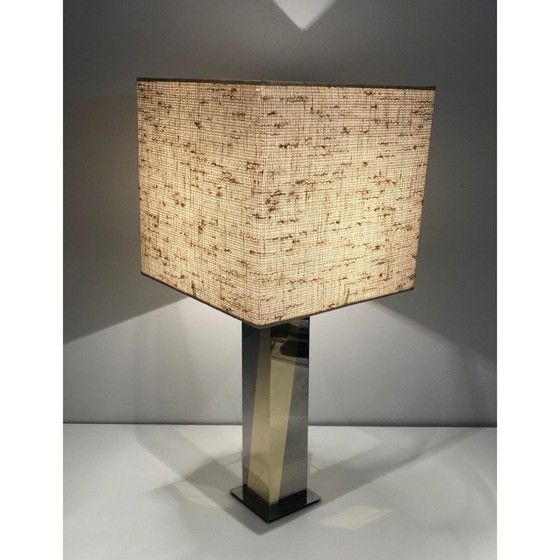 Image 1 of Vintage lamp in chroom en goudmetaal, 1970