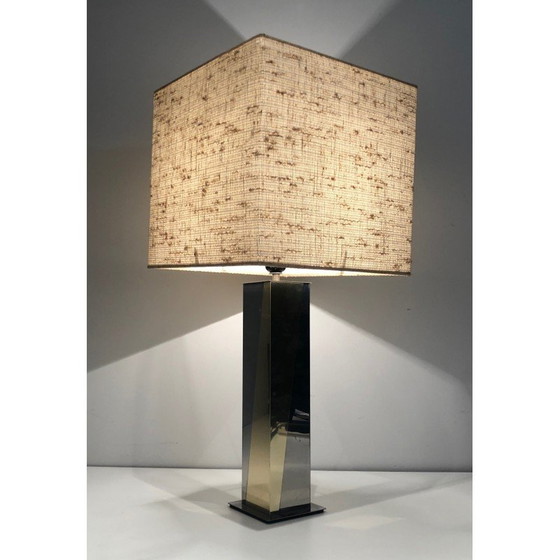 Image 1 of Vintage lamp in chroom en goudmetaal, 1970