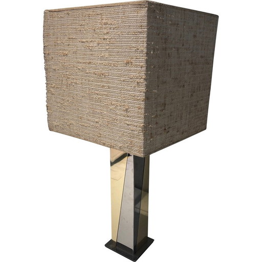 Vintage lamp in chroom en goudmetaal, 1970