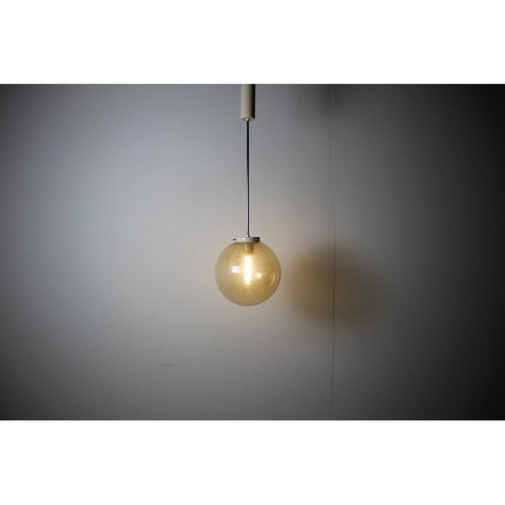 Image 1 of Vintage hanglamp van metaal en glas, Tsjecho-Slowakije jaren 1982