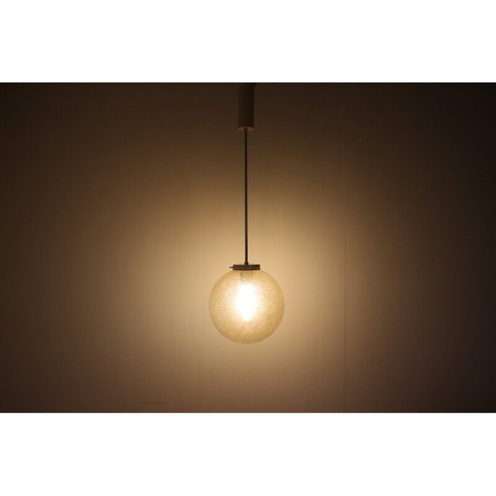 Image 1 of Vintage hanglamp van metaal en glas, Tsjecho-Slowakije jaren 1982