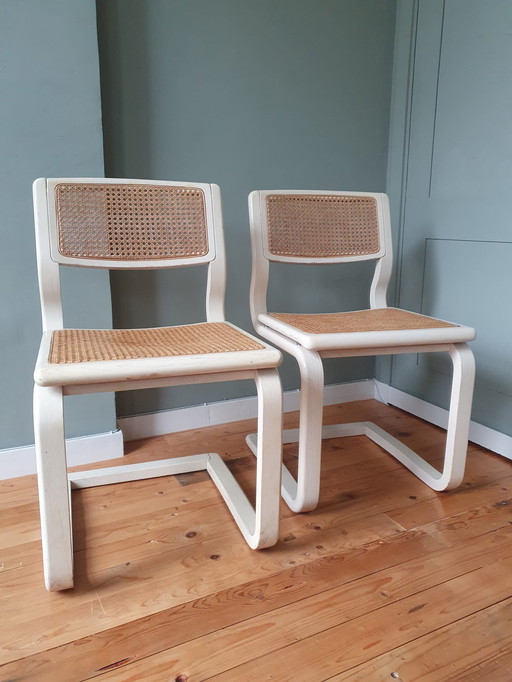 Set Van 2 Lübke Sledestoelen – Cane / Webbing