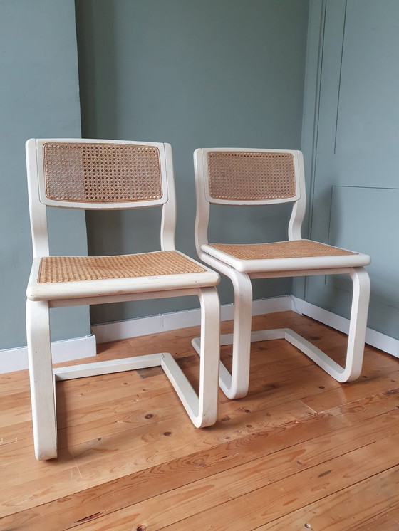 Image 1 of Set Van 2 Lübke Sledestoelen – Cane / Webbing