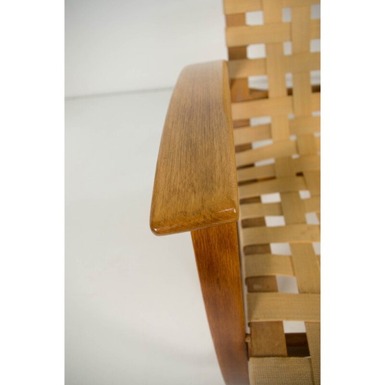 Image 1 of Vintage Art Deco fauteuil in gebogen beukenhout en wol van Jan Vanek, 1930