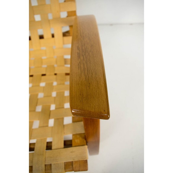 Image 1 of Vintage Art Deco fauteuil in gebogen beukenhout en wol van Jan Vanek, 1930