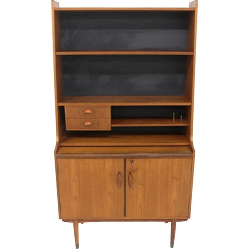 Vintage secretaire in teak en beuken, Zweden 1960