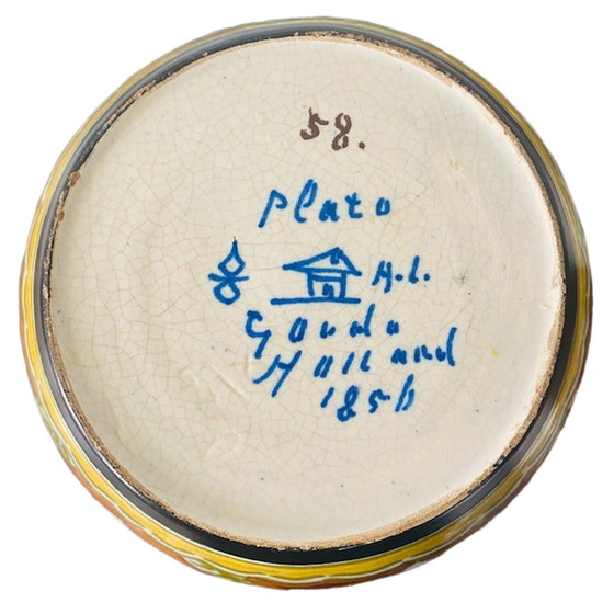 Image 1 of Plateel cache-pot Gouda Zuid-Holland Plato jaren 20