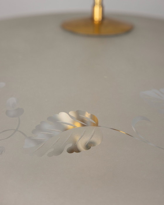 Image 1 of Vintage kroonluchter 1940S in gedecoreerd kristal en messing Italiaans ontwerp