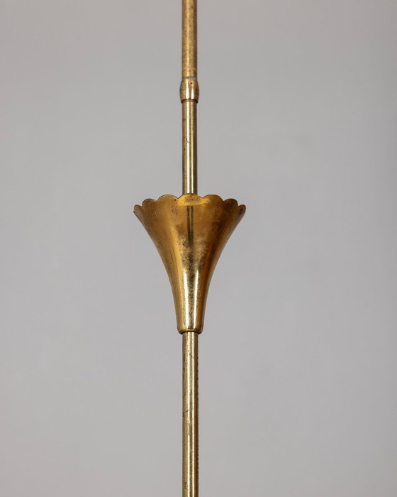 Image 1 of Vintage kroonluchter 1940S in gedecoreerd kristal en messing Italiaans ontwerp