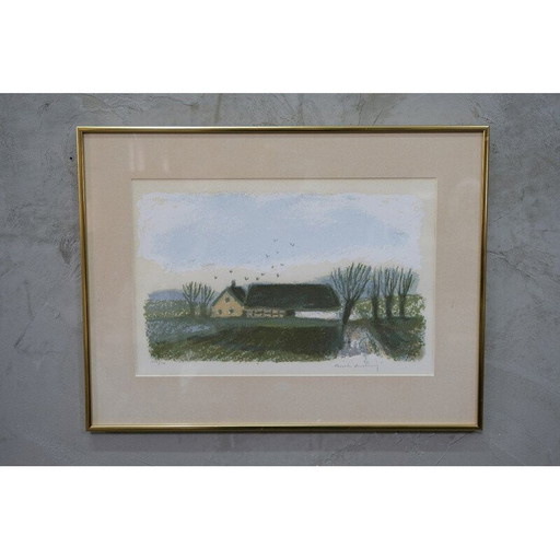 Kleurenlitho door Gustav Rudberg, 1970